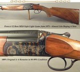 PERAZZI 1973 LIGHT GAME MX8 STYLE 12 BORE- LIKE BUYING it NEW- 27 5/8" V R Bbls.- 100% CASE COLORS REMAIN- OVERALL in 98-99% ORIG COND-DETACH TRI - 1 of 5