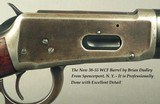 WINCHESTER 38-55 MOD 1894 DELUXE TAKEDOWN- NEW 1/2 ROUND 1/2 OCTAGON Bbl. by BRIAN DUDLEY- WITH ORIG 32 SPECIAL Bbl. - EXC DELUXE GRADE WOOD-MARBLE - 2 of 5