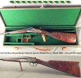 AYA 28 ROUND ACTION SIDELOCK EJECT MOD No. 2- MADE in 2005- 98% COVERAGE of SCROLL- DOUBLE TRIGGERS- 27" CHOPPER LUMP Bbls.- 99% COND.- STRAIGHT - 1 of 5