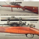 R. G. OWEN, 30-06- FULL KORNBRATH ENGRAVING- SPRINGFIELD ACTION- PERIOD GRIFFIN & HOWE SIDE MOUNT- PERIOD ZEISS SCOPE- GOLD GRIZZLY- EXC. COND.