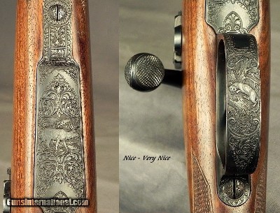 NIEDNER 250-3000- FULL KORNBRATH ENGRAVED- SHELHAMER STOCKED- SHORT KURZ MAUSER- REMAINS in EXC PLUS COND- BY NIEDNER in 1934- NICE FRENCH WALNUT-SOLD - Image 7 of 10