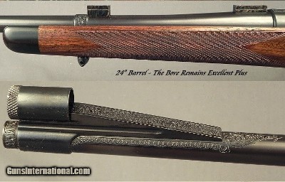 NIEDNER 250-3000- FULL KORNBRATH ENGRAVED- SHELHAMER STOCKED- SHORT KURZ MAUSER- REMAINS in EXC PLUS COND- BY NIEDNER in 1934- NICE FRENCH WALNUT-SOLD - Image 9 of 10