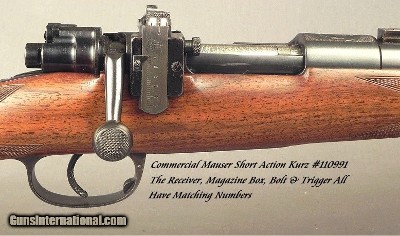 NIEDNER 250-3000- FULL KORNBRATH ENGRAVED- SHELHAMER STOCKED- SHORT KURZ MAUSER- REMAINS in EXC PLUS COND- BY NIEDNER in 1934- NICE FRENCH WALNUT-SOLD - Image 3 of 10