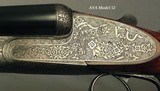 AYA 12 BORE 2 Bbl. SET BEST MOD 52 SIDELOCK- SUPERB ENGRAVING- MADE in 1947- BOTH Bbls 27 3/4" CHOPPER LUMP THIRD BITE- ALL ORIG BORES & CHOKES - 4 of 5