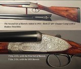 AYA 12 BORE 2 Bbl. SET BEST MOD 52 SIDELOCK- SUPERB ENGRAVING- MADE in 1947- BOTH Bbls 27 3/4" CHOPPER LUMP THIRD BITE- ALL ORIG BORES & CHOKES - 2 of 5