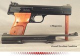 SMITH & WESSON- 2 BARRELS- MODEL 41- 5 1/2" HEAVY BARREL & 7" STANDARD BARREL- MADE ABOUT 1985- OVERALL in EXCELLENT CONDITION- 4 MAGAZINES - 2 of 2