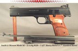 SMITH & WESSON- 2 BARRELS- MODEL 41- 5 1/2" HEAVY BARREL & 7" STANDARD BARREL- MADE ABOUT 1985- OVERALL in EXCELLENT CONDITION- 4 MAGAZINES - 1 of 2