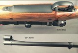 DAKOTA 375 WEATHERBY MAG AFRICAN GRADE- REMAINS in EXC PLUS COND- EXC ENGLISH WALNUT- 1/4 RIB w/ OPEN SIGHTS- LEICA 1.75 x 6- TALLEY BASES & RINGS - 4 of 5