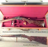 WINCHESTER GRAND AMERICAN MOD 21 by CSMC 12- 97% ENGRAVING COVERAGE w/5 GOLD INLAYS- 30