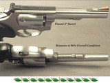 SMITH & WESSON 22 LONG RIFLE MODEL 63 (.22/32 KIT GUN) - STAINLESS STEEL DOUBLE ACTION REVOLVER - PINNED 4
