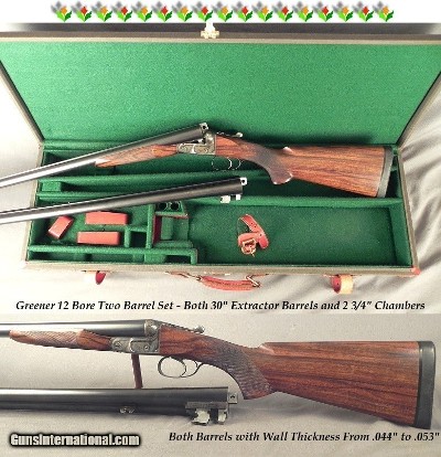 GREENER 12 BORE 2 Bbl. SET GAME GUN- BOTH 30