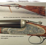 BOSS & Co. 12 BORE- EXHIBITION WOOD- 85% ORIG CASE COLORS on BOTH LOCKPLATES- BOSS SINGLE TRIGGER- BOSS FULL COVERAGE ENGRAVING by SUMNER- 30