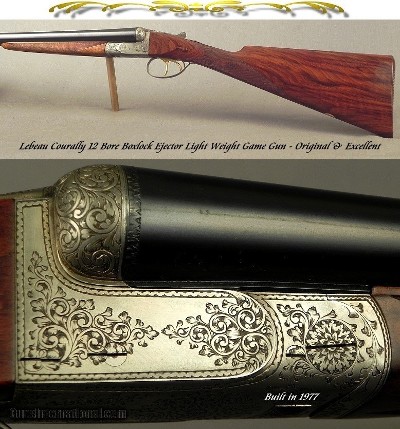 LEBEAU COURALLY 12- HAVE 2 IDENTICAL w/ CONSECUTIVE NUMBERS- 1977 BOXLOCK EJECTOR- 27 5/8