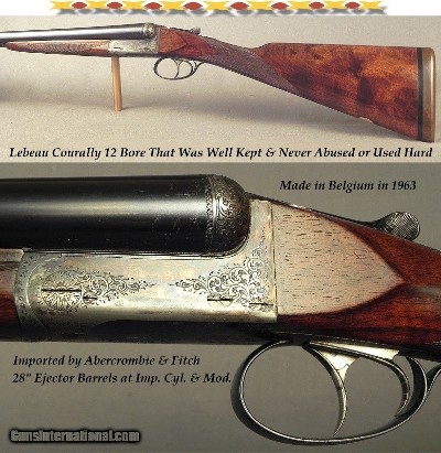 LEBEAU COURALLY 12 BOXLOCK EJECT from 1963- WELL KEPT & LITTLE USED- A&F IMPORT- 28