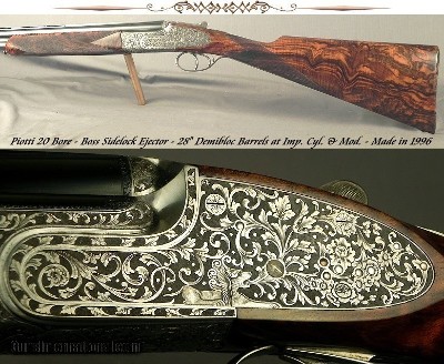 PIOTTI 20 BORE O/U MODEL BOSS BEST GUN - EXHIBITION WOOD - OUTSTANDING ENGRAVING by GIACOMO FAUSTI at CREATIVE ART - 28
