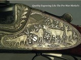 MERKEL 9.3 x 74R SIDELOCK SUHL MADE in 1977- EXC GAME SCENE ENGRAVING- FACTORY CLAW MOUNTS w/ KAHLES 1.1 x 4.5- MODEL 223E- OVERALL 96%- 98% ENGRAVED - 2 of 8