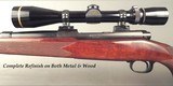 WINCHESTER 270 WIN. SUPER GRADE MOD 70 PRE-64- MADE in 1952- COMPLETE REFINISH BOTH METAL & WOOD- BORE is EXC PLUS- LEUPOLD 3.5 x 10- NO OPEN SIGHTS - 2 of 6