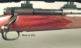 WINCHESTER 270 WIN. SUPER GRADE MOD 70 PRE-64- MADE in 1952- COMPLETE REFINISH BOTH METAL & WOOD- BORE is EXC PLUS- LEUPOLD 3.5 x 10- NO OPEN SIGHTS - 3 of 6