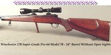 WINCHESTER 270 WIN. SUPER GRADE MOD 70 PRE-64- MADE in 1952- COMPLETE REFINISH BOTH METAL & WOOD- BORE is EXC PLUS- LEUPOLD 3.5 x 10- NO OPEN SIGHTS - 1 of 6