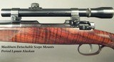 MASHBURN ARMS 257 ROBERTS- TOTAL DELUXE with SUPERB ENGRAVING & EXC WOOD- 1/4 RIB- VINTAGE LYMAN ALASKAN SCOPE- OVERALL 98% COND- MS 1903 ACTION- NICE - 2 of 11