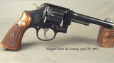 SMITH & WESSON 45 ACP- PRE-MODEL 22- .45 HAND EJECTOR MODEL of 1950 MILITARY- SHIPPED APRIL 22, 1952- 5 1/2