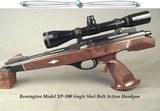 REMINGTON .221 REMINGTON FIREBALL- MODEL XP-100- SINGLE SHOT BOLT ACTION HANDGUN- MADE IN 1968- BURRIS 7X LONG EYE RELIEF SCOPE- 10 1/2