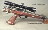 REMINGTON .221 REMINGTON FIREBALL- MODEL XP-100- SINGLE SHOT BOLT ACTION HANDGUN- MADE IN 1968- BURRIS 7X LONG EYE RELIEF SCOPE- 10 1/2