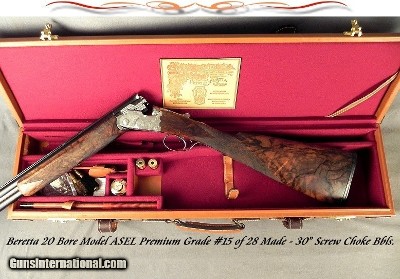 BERETTA 20 PREMIUM GRADE ASEL- OUTSTANDING WOOD- GAME SCENE ENGRAVED- #15 of 28- FINISHED in 2005- 30