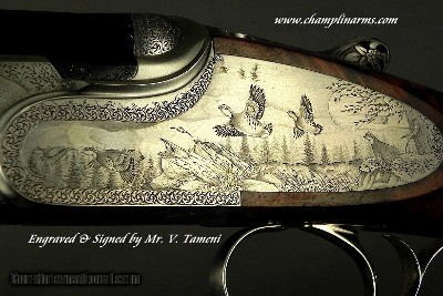 BERETTA 28 BORE SO10 PREMIUM GRADE SIDELOCK- COMPLETE GAME SCENE ENGRAVED- FINISHED JAN, 30, 2006- 28