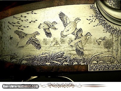 BERETTA 28 BORE SO10 PREMIUM GRADE SIDELOCK- COMPLETE GAME SCENE ENGRAVED- FINISHED JAN, 30, 2006- 28