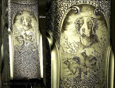 BERETTA 28 BORE SO10 PREMIUM GRADE SIDELOCK- COMPLETE GAME SCENE ENGRAVED- FINISHED JAN, 30, 2006- 28
