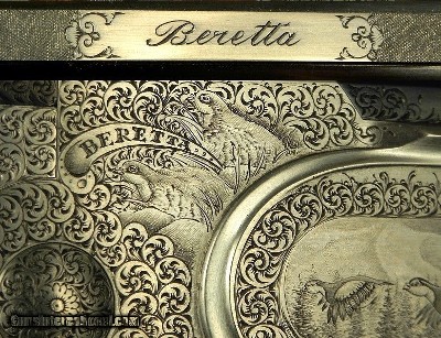 BERETTA 28 BORE SO10 PREMIUM GRADE SIDELOCK- COMPLETE GAME SCENE ENGRAVED- FINISHED JAN, 30, 2006- 28