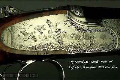 BERETTA 28 BORE SO10 PREMIUM GRADE SIDELOCK- COMPLETE GAME SCENE ENGRAVED- FINISHED JAN, 30, 2006- 28