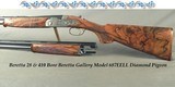 BERETTA 28 & 410 GALLERY DIAMOND PIGEON MOD 687EELL FACTORY 2 Bbl.- NEAR EXHIBITION WOOD- GAME BIRD ENGRAVED- Bbls. 28