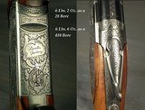 BERETTA 28 & 410 GALLERY DIAMOND PIGEON MOD 687EELL FACTORY 2 Bbl.- NEAR EXHIBITION WOOD- GAME BIRD ENGRAVED- Bbls. 28