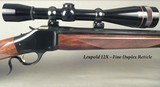 BROWNING 22-250 SINGLE SHOT MOD 1885 HIGH WALL- OVERALL 98-99% ORIG- LEUPOLD 12X with an AO- VERY ACCURATE- THE BLUE at 100%- STOCK at 98-99% - 2 of 6