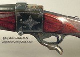 RIGBY 350 N E FARQUHARSON FALLING BLOCK SGL SHOT- EXC PLUS BORE- NEAT ENGRAVING with 35% COVERAGE- LONDON PROVED- VERY NICE SOLID WOOD- EXC COND - 2 of 7