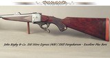 RIGBY 350 N E FARQUHARSON FALLING BLOCK SGL SHOT- EXC PLUS BORE- NEAT ENGRAVING with 35% COVERAGE- LONDON PROVED- VERY NICE SOLID WOOD- EXC COND - 1 of 7