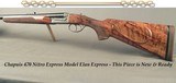 CHAPUIS 470 N. E.- NEW- MOD ELAN CLASSIC- EXC. WOOD- 95% FLORAL ENGRAVING & GAME SCENE- REMOVABLE BLOCKS in RIB for SCOPE MOUNTS or RED DOT- NEW - 1 of 6