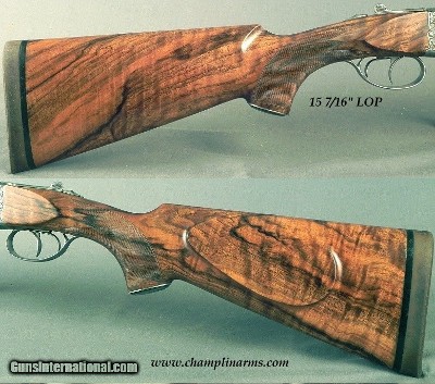 CHAPUIS 470 N. E.- NEW- MOD ELAN CLASSIC- EXC. WOOD- 95% FLORAL ENGRAVING & GAME SCENE- REMOVABLE BLOCKS in RIB for SCOPE MOUNTS or RED DOT- NEW - Image 3 of 6