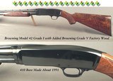 BROWNING 410 MODEL 42- GRADE I with BROWNING GRADE V FACTORY WOOD- EXC WOOD with NICE FEATHER- OVERALL COND at 99%- 26