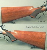 WINCHESTER MOD 71 DELUXE- 348 W.C.F.- ORIG PIECE- MADE 1941- BORE LIKE NEW- 94% RECEIVER BLUE- 95% Bbl. BLUE- 96% WOOD FINISH- FACTORY BOLT PEEP SIGHT - 4 of 5