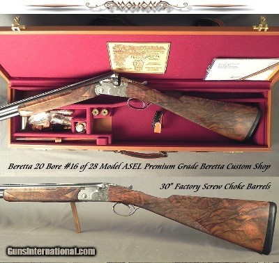 BERETTA 20 PREMIUM GRADE ASEL- #16 of 28- OUTSTANDING WOOD- GAME SCENE ENGRAVED- FINISHED in 2005- 30