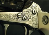 COLT .45 FACTORY ENGRAVED from COLT'S CUSTOM SHOP with 80% COVERAGE by COLT MASTER ENGRAVER ROBERT BURT- FACTORY IVORY GRIPS- NICKEL FINISH- UNFIRED - 6 of 12
