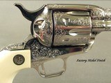 COLT .45 FACTORY ENGRAVED from COLT'S CUSTOM SHOP with 80% COVERAGE by COLT MASTER ENGRAVER ROBERT BURT- FACTORY IVORY GRIPS- NICKEL FINISH- UNFIRED - 4 of 12