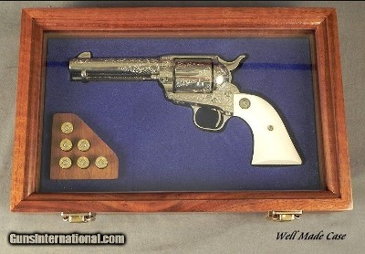 COLT .45 FACTORY ENGRAVED from COLT'S CUSTOM SHOP with 80% COVERAGE by COLT MASTER ENGRAVER ROBERT BURT- FACTORY IVORY GRIPS- NICKEL FINISH - SOLD - Image 12 of 12