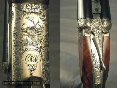 CHAPUIS LEFT HAND 470 NITRO EXPRESS- DELUXE MODEL BROUSSE with UPGRADES- EXHIBITION WOOD- HAND CUT ENGRAVING- OVERALL METAL & WOOD at 96-97% CONDITION - Image 2 of 5