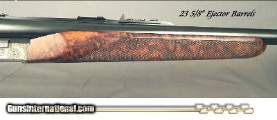 CHAPUIS LEFT HAND 470 NITRO EXPRESS- DELUXE MODEL BROUSSE with UPGRADES- EXHIBITION WOOD- HAND CUT ENGRAVING- OVERALL METAL & WOOD at 96-97% CONDITION - Image 5 of 5