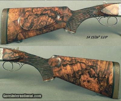CHAPUIS LEFT HAND 470 NITRO EXPRESS- DELUXE MODEL BROUSSE with UPGRADES- EXHIBITION WOOD- HAND CUT ENGRAVING- OVERALL METAL & WOOD at 96-97% CONDITION - Image 3 of 5