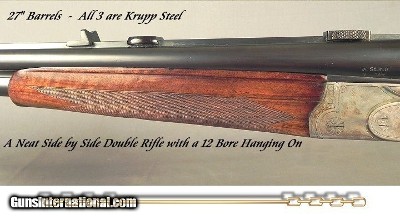 A 9.3 x 74R - 9.3 x 74R - 12 BORE 1924 BUCH DRILLING (Doppelbuchsdrilling)- EXC COND with 9.3 BORES LIKE NEW- KERSTEN TOP LOCK- VERY SOLID DRILLING - Image 7 of 7